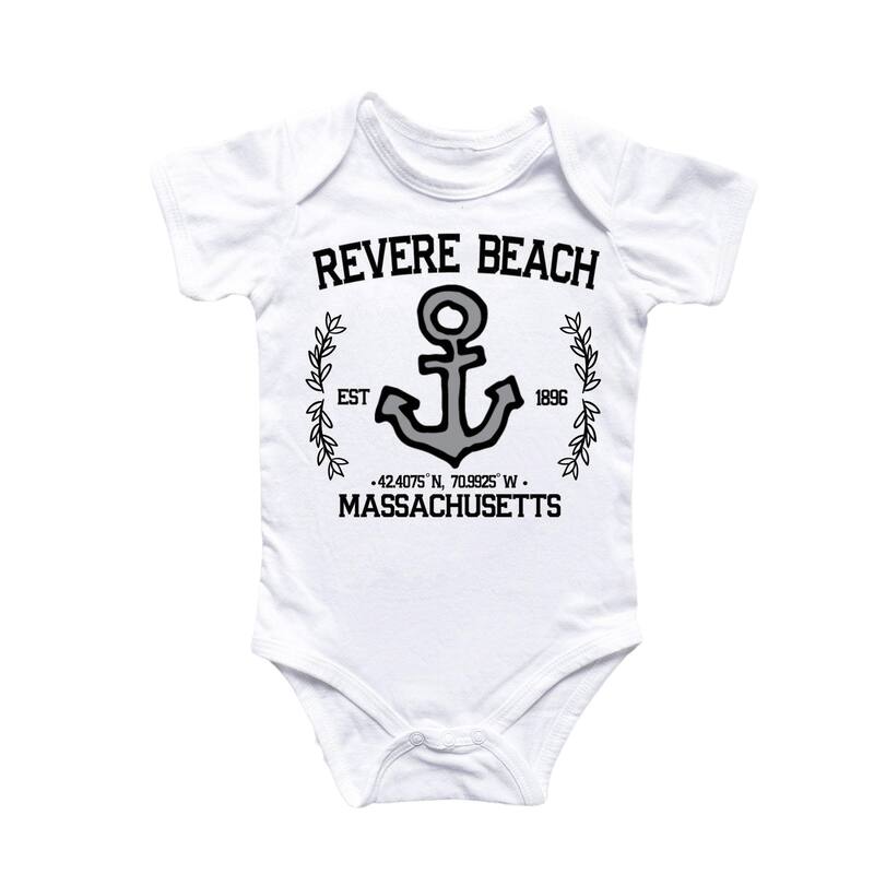 Revere Beach Massachusetts - Baby Boy Girl Clothes Infant Bodysuit Funny Cute Newborn - White - Newborn