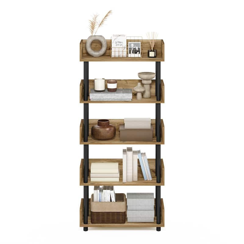 Furinno Turn-N-Tube 5-Tier Toolless Freestanding Multipurposes Display Rack, Espresso