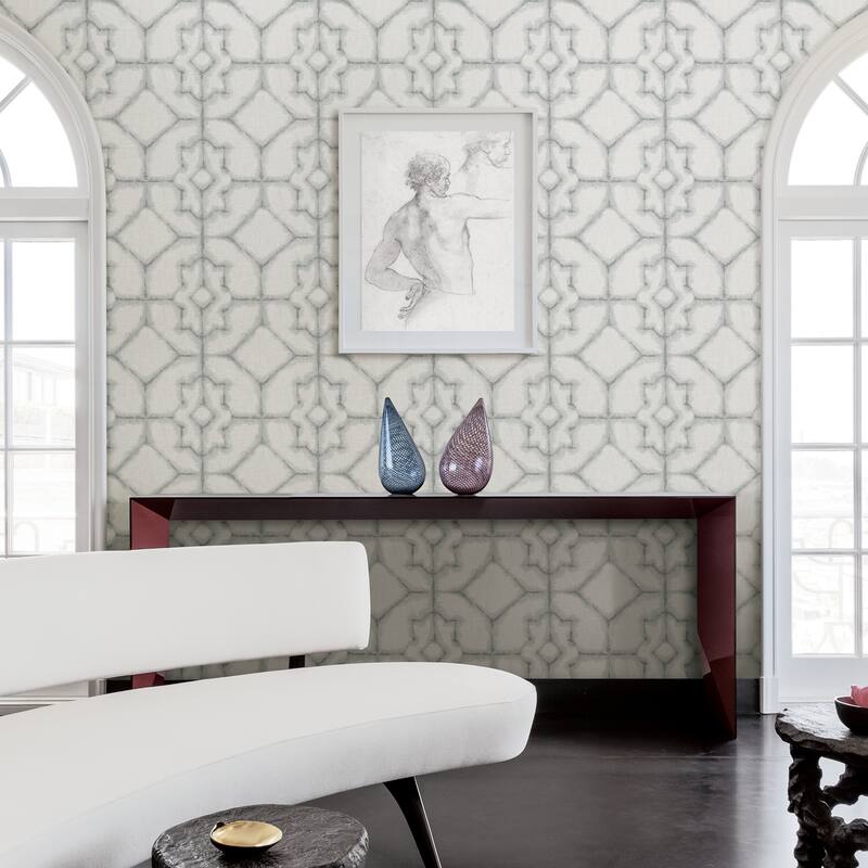 A-Street Prints Verandah Off White Shibori Wallpaper