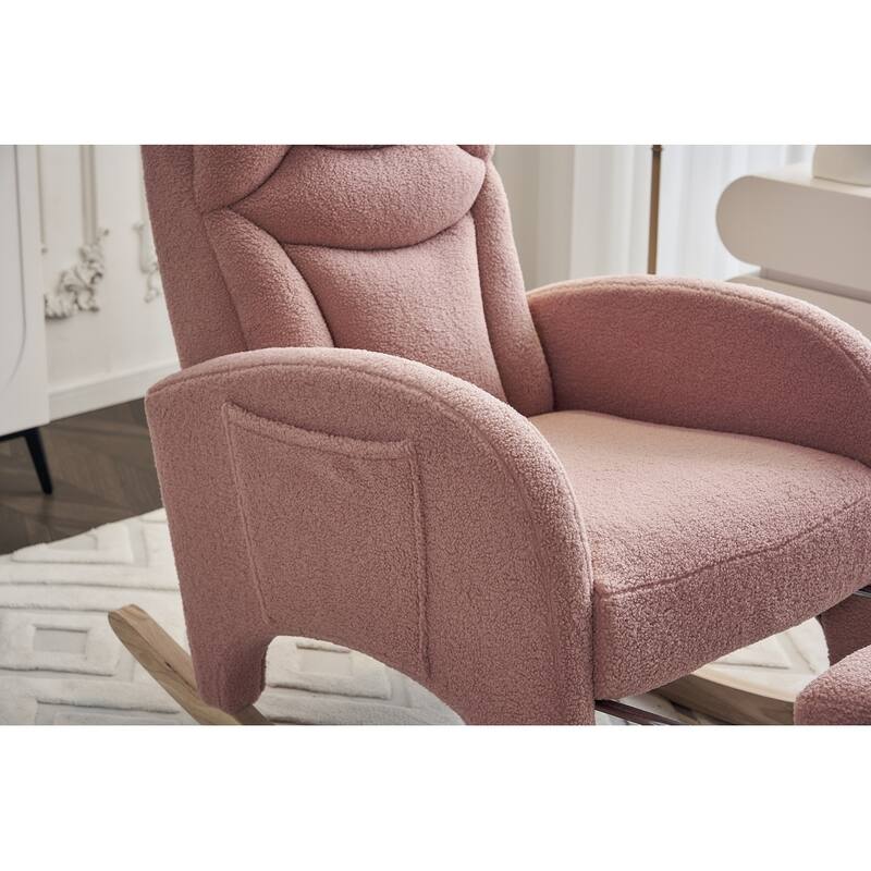 Accent Armchair Chair Rocking Chair With Adjustable Footrest