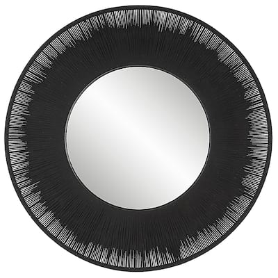 Uttermost Sailor's Knot Black Round Mirror - 51.25"W x 51.25"H x 2.5"D