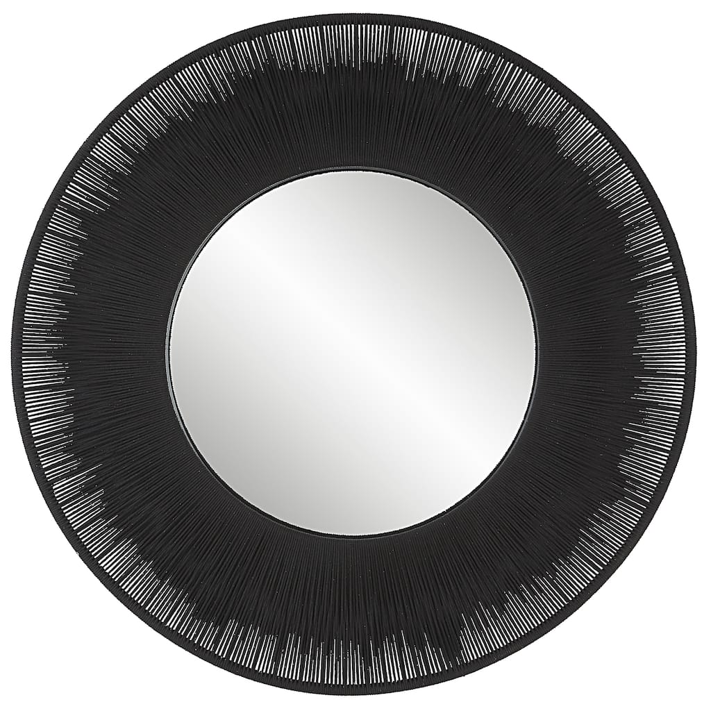 Uttermost Sailor's Knot Black Round Mirror - 51.25"W x 51.25"H x 2.5"D