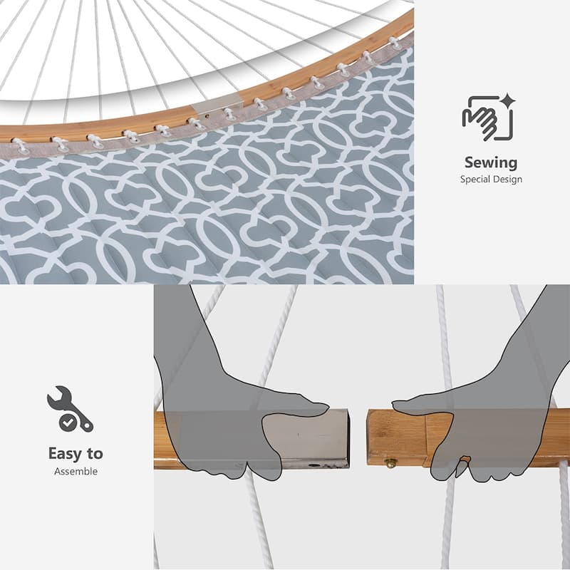 2-person Outdoor Hammock with Stand & Pillow