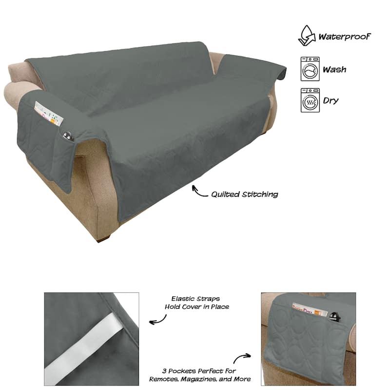 PETMAKER Waterproof Nonslip 3-Cushion Couch Cover for Pets