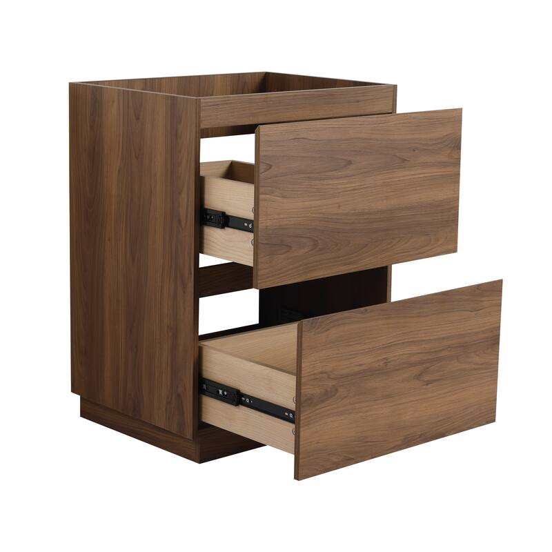 Traditional Style Bathroom Vanity with Pre-Drilled Resin Sink, Multi-Purpose Storage Cabinet, and Easy Assembly