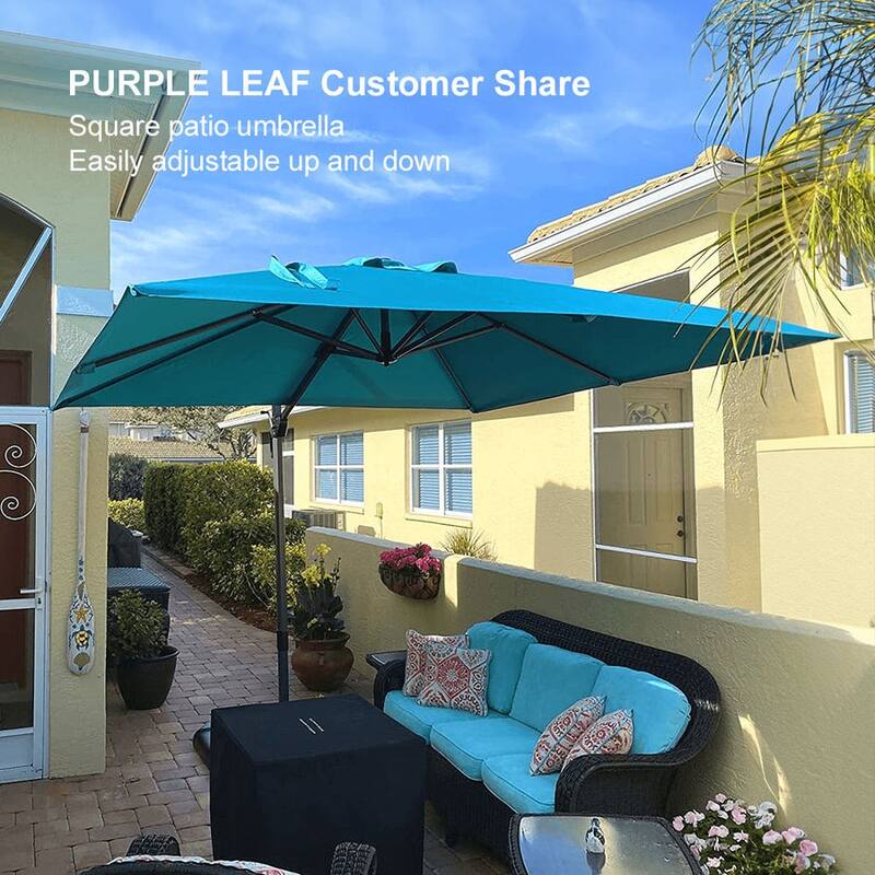 PURPLE LEAF 9 ft 360 Degree Rotation Patio Umbrella With Base