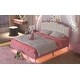 preview thumbnail 10 of 28, Full Size Upholstered Princess Platform Bed with Crown-Shaped Headboard, Soft Night Light Strips, and Gold Metal Legs