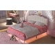 preview thumbnail 25 of 28, Roomfitters Upholstered Princess Bed with Crown Headboard, Platform Bed with Light Strips and Golden Metal Legs, White+Pink