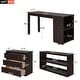 preview thumbnail 18 of 37, Low Loft Bed Full Size Platform Bed with Rolling Portable Desk, Cabinet, Shelves and Drawers, Multiple Functions Storage Bed