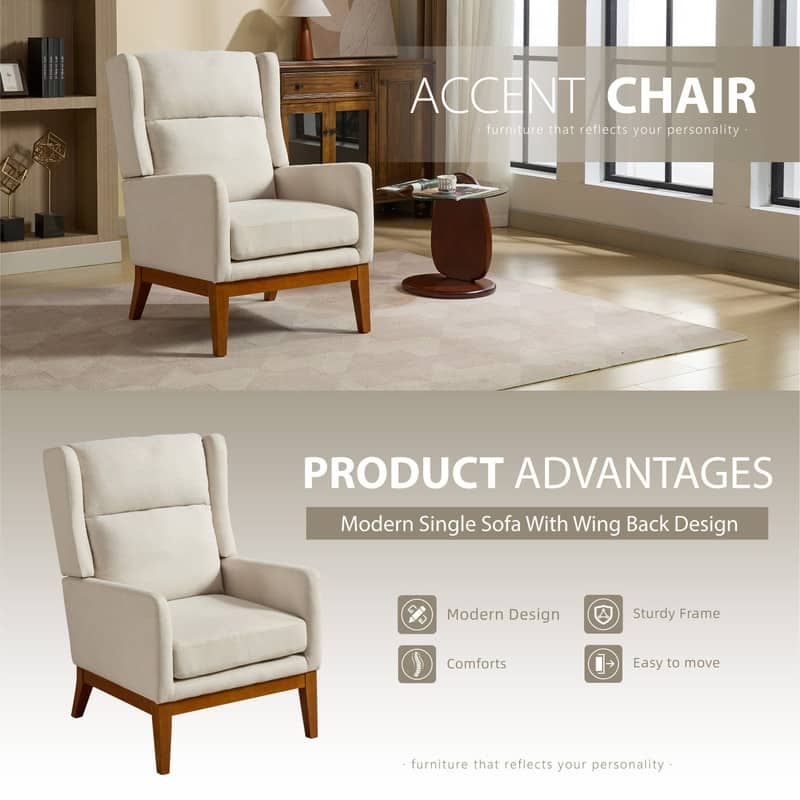 Modern Accent Chair,Polyester Blend Single Lounge Sofa Chair