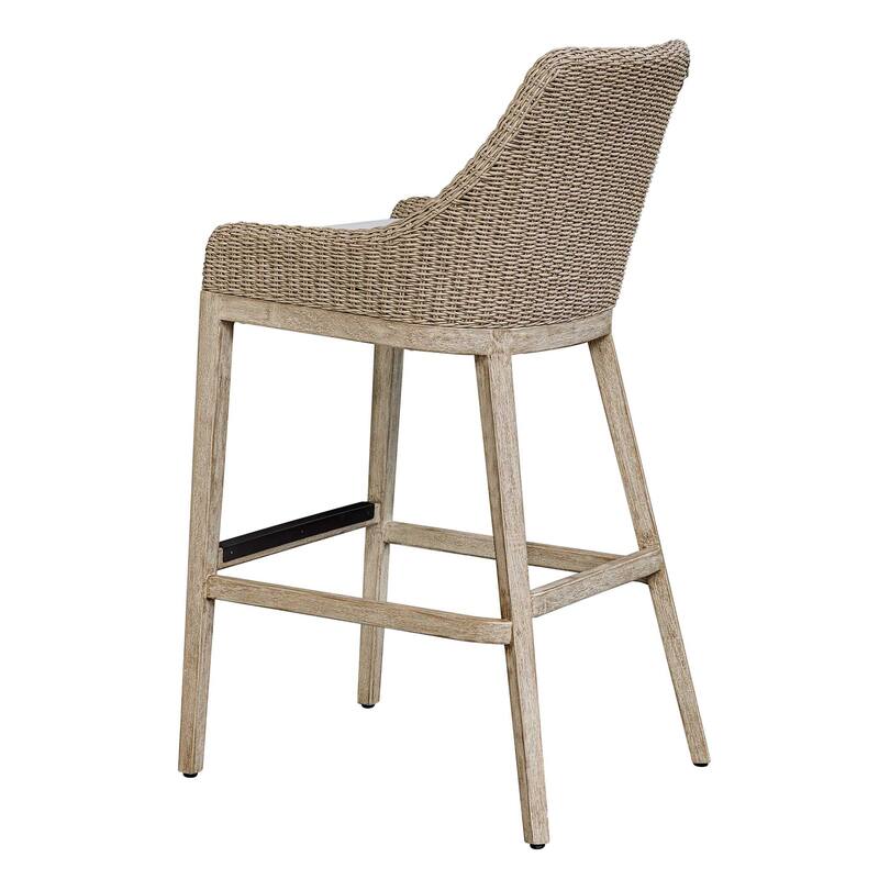 Uttermost Paloma Outdoor Wicker Bar Stool - 24.40" W x 21.20" H x 44.70" D