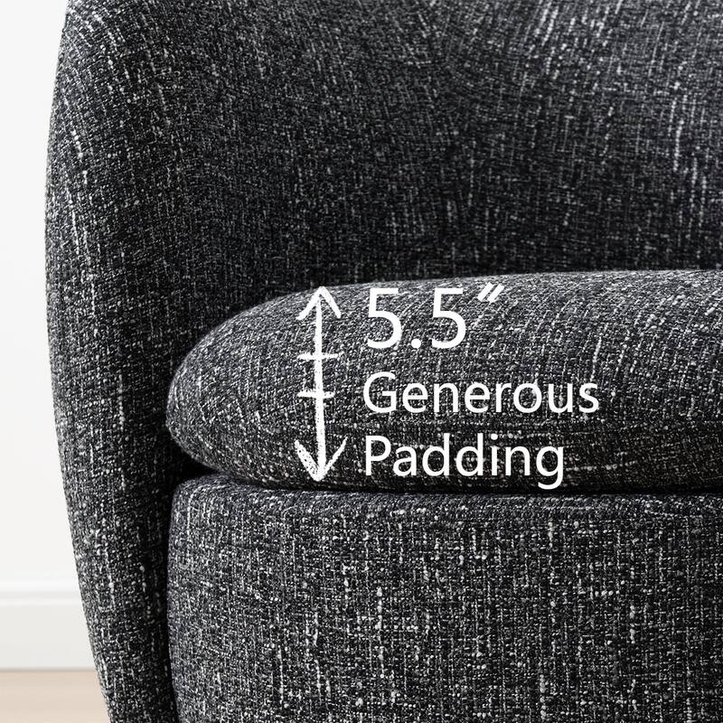 Upholstered 360 Swivel Barrel Accent Armchair