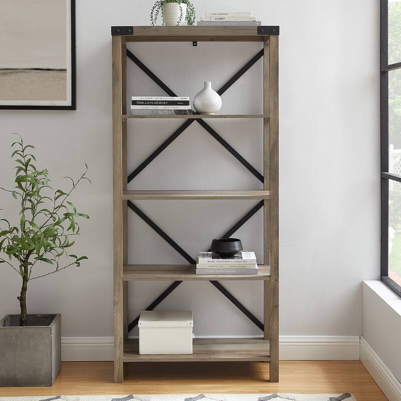Middlebrook Kujawa 64-inch Tall Bookshelf - Grey Wash