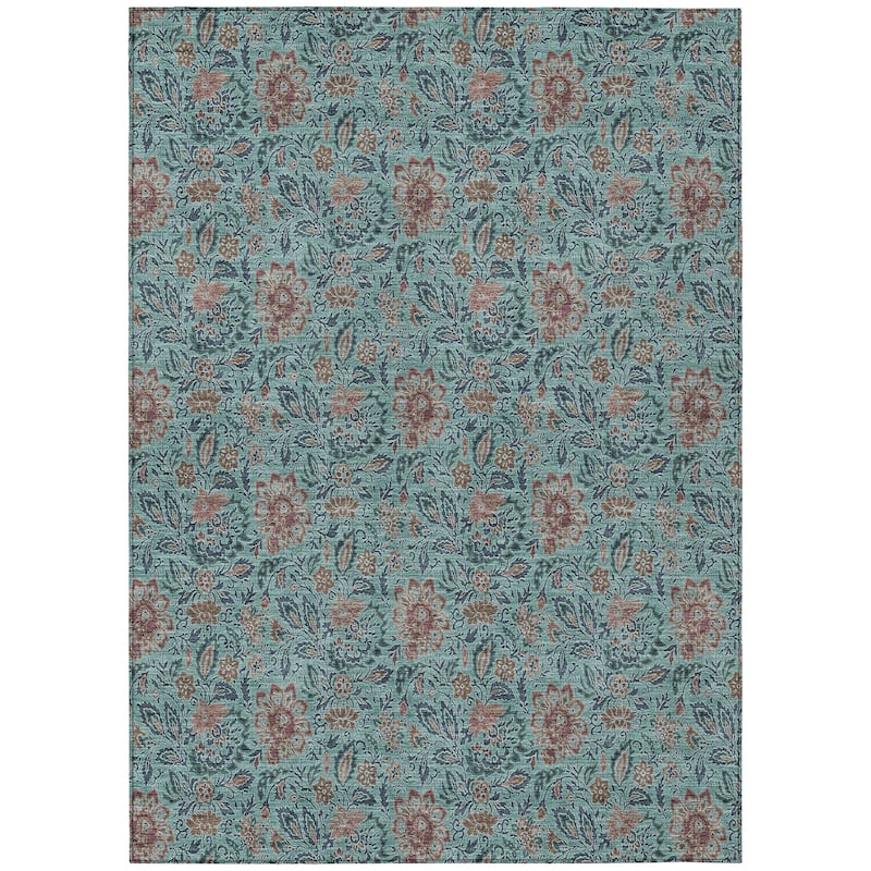 Machine Washable Indoor/ Outdoor Chantille Farmhouse Floral Rug
