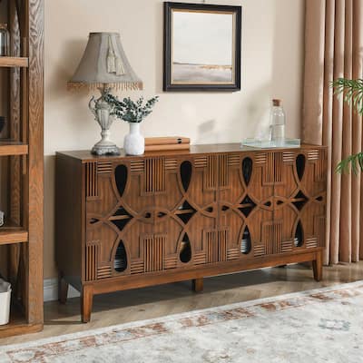 Mid Century Modern 60-inch 4-Shelf Dining Sideboard/Buffet