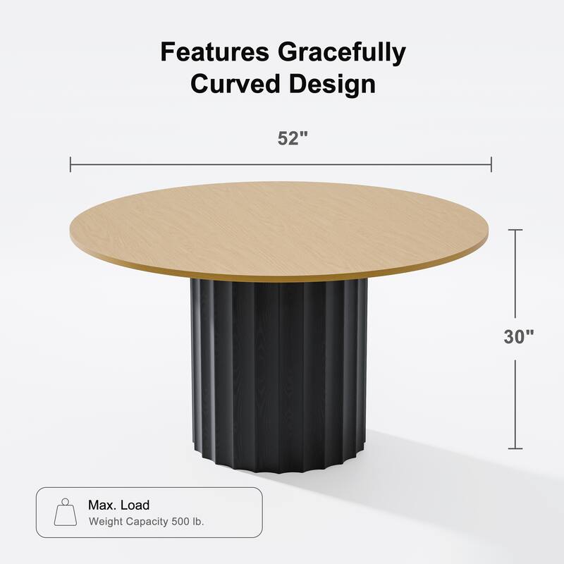 Solid Wood Round Dining Table Kitchen Table for Living/Dining Room Coffee Office