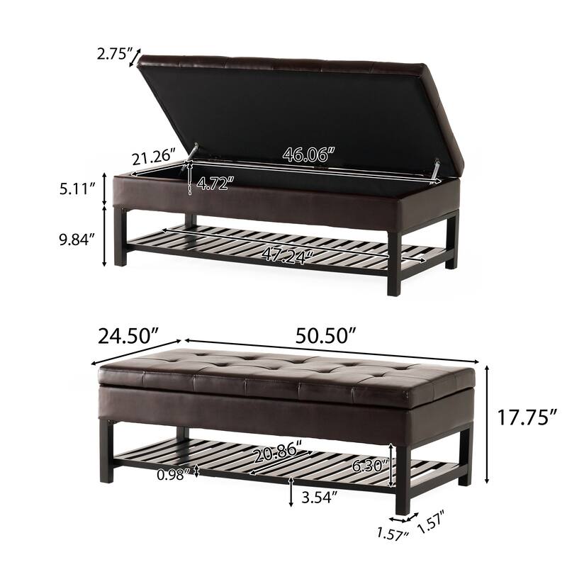 Miriam Wood Storage Ottoman Bench by Christopher Knight Home