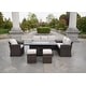 preview thumbnail 7 of 8, 7-Piece Outdoor Sofa with Aluminium table top Fire Pit Set