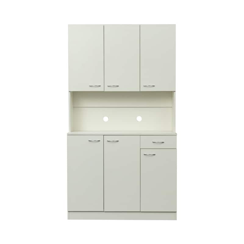 Modern Freestanding Kitchen Pantry Kitchen Cabinet with 6 Doors and 1 Drawer