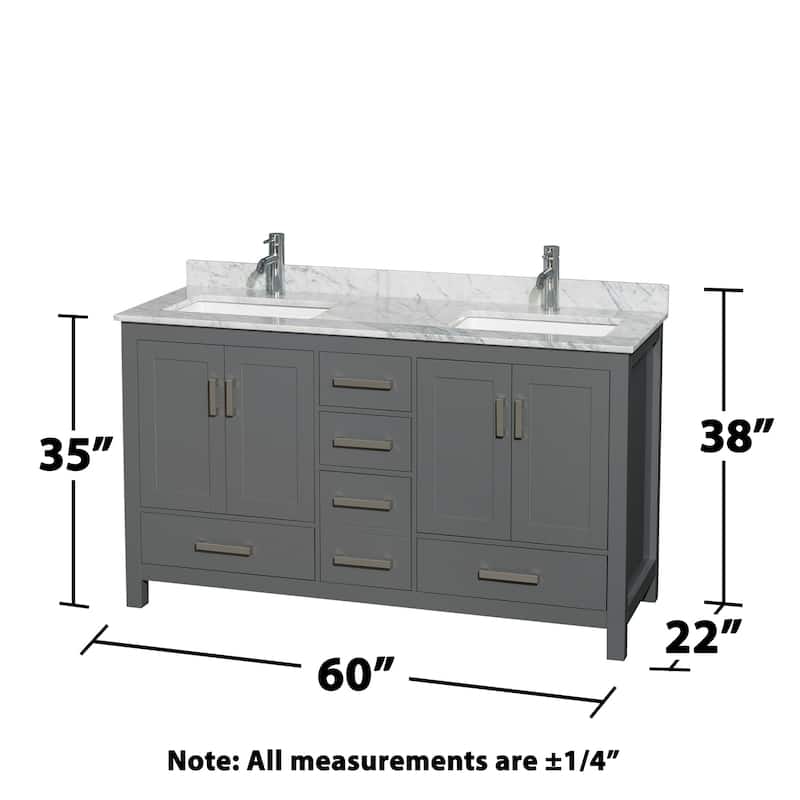 Wyndham Collection WCS141460DUNSM24 Sheffield 60" Free Standing Double