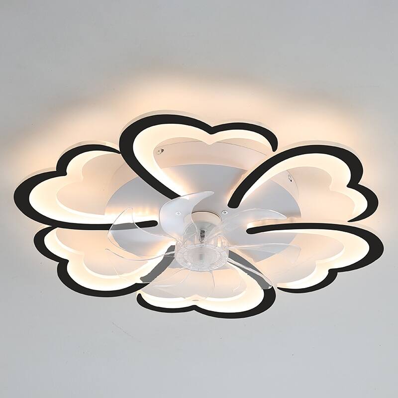 26.7In Black Ceiling Fan with Lights, Remote Control 3 Color Temperatures,6 Gear wind Speed Fan Light