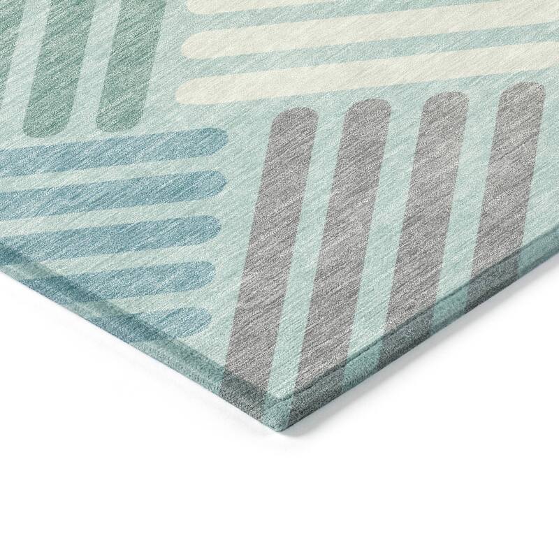 Machine Washable Indoor/ Outdoor Modern Weave Chantille Rug