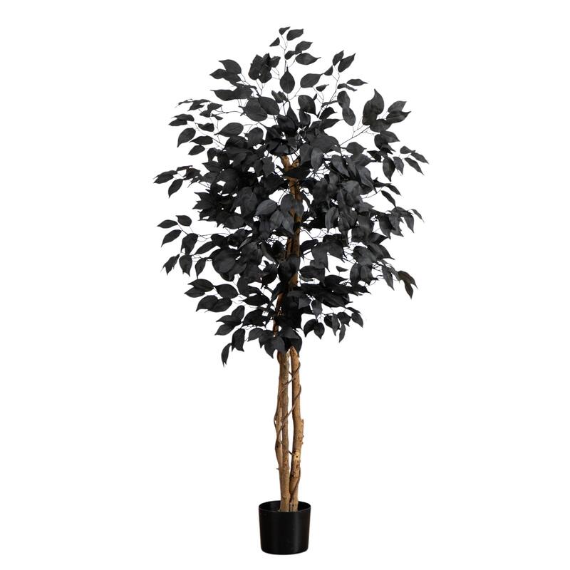Artificial Ficus Halloween Potted Tree - 4' - Unlit