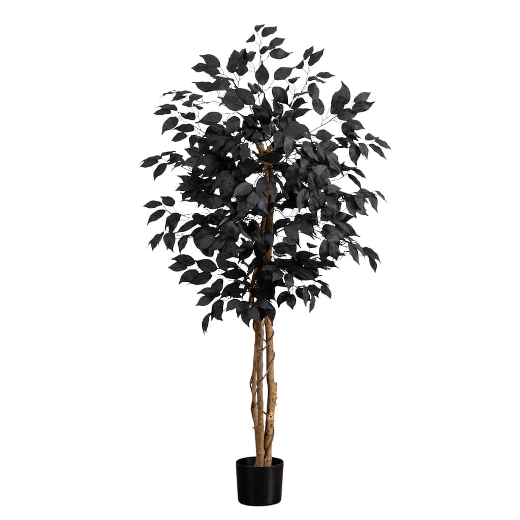 Artificial Ficus Halloween Potted Tree - 4' - Unlit