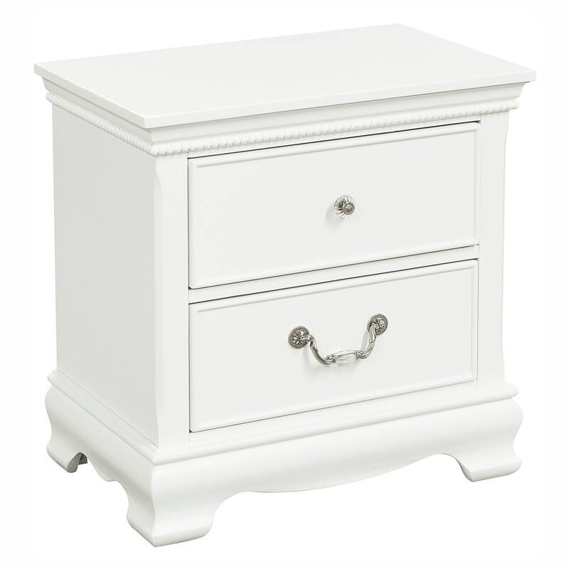 Classic Traditional Nightstand, White Finish, Dovetail Drawers, Bedside Table