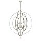 preview thumbnail 2 of 7, Luna 12 Light Antique Silver Sphere Chandelier - 60'' W x 63'' H