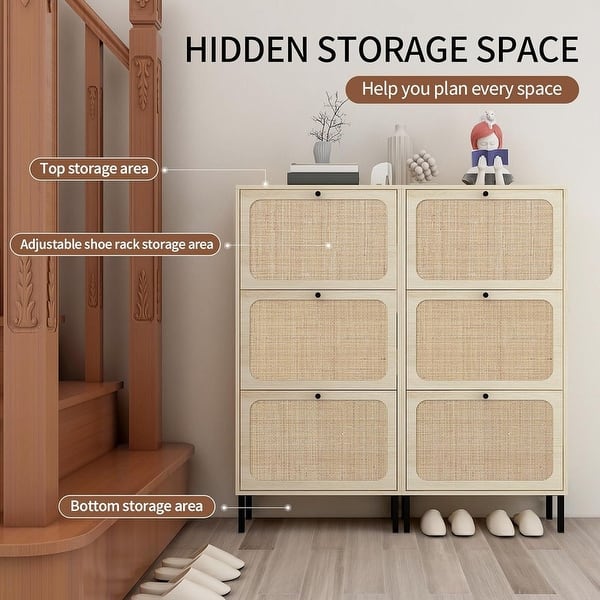 Shoe Cabinet Storage For Entryway Hidden Shoes Storage Cabinet Farmhouse Narrow Shoe Organizer Cabinet With 2 Flip Drawers Free Standing Slim Shoe Cabinet For Door Entry Foyer Hallway Grey