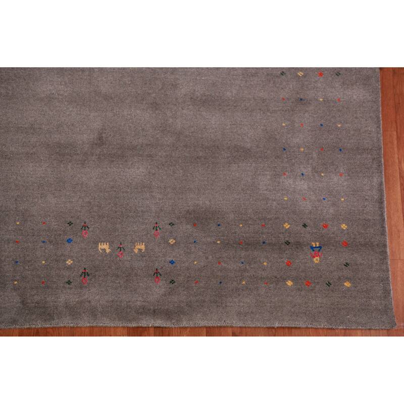 Tribal Gabbeh Indian Area Rug Hand-Knotted Bedroom Wool Carpet - 8'5" x 9'9"
