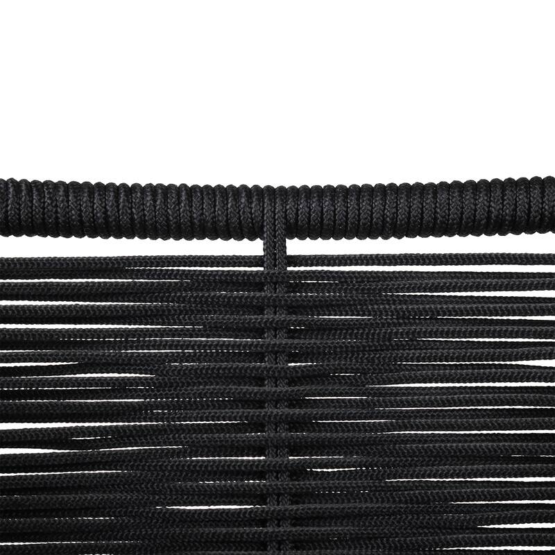Clip Rope and Steel Indoor Outdoor Stack Dining Chairs - Set of 2