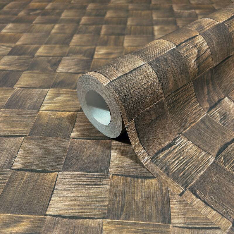 Galerie Wallcoverings Woods and Wicker Collection 3D Rattan Weave Optics Matte Finish Vinyl on Non-woven Wallpaper Roll