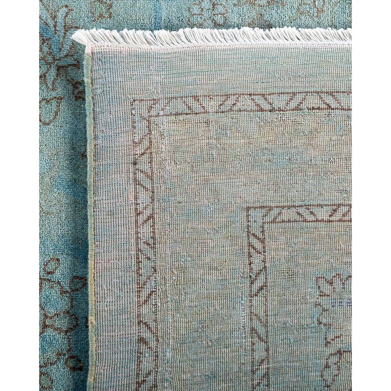 Overton Hand Knotted Wool Vintage Inspired Modern Contemporary Overdyed Gray Area Rug - 12' 0" x 23' 1"