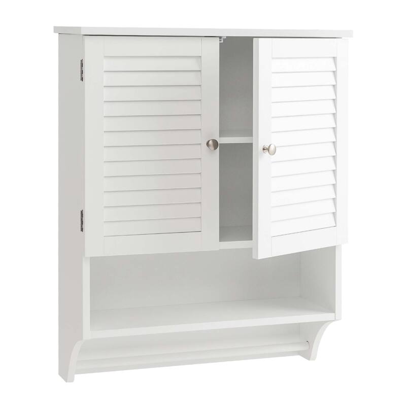 Costway Bathroom Wall Mounted Medicine Cabinet with Louvered Doors & - See Details
