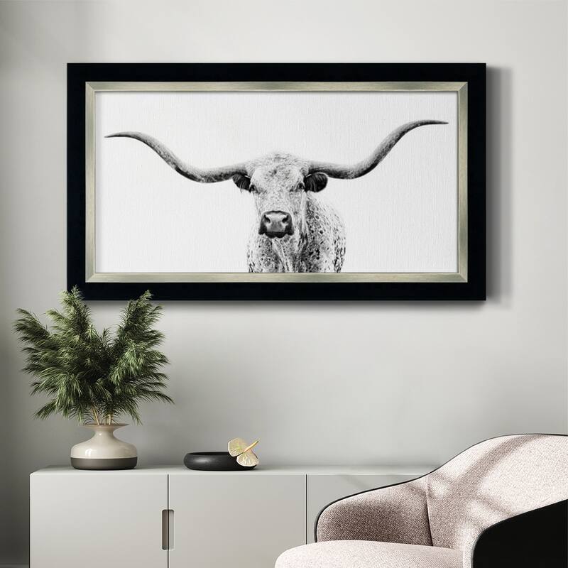 Longhorn Gaze Premium Framed Canvas- Ready to Hang