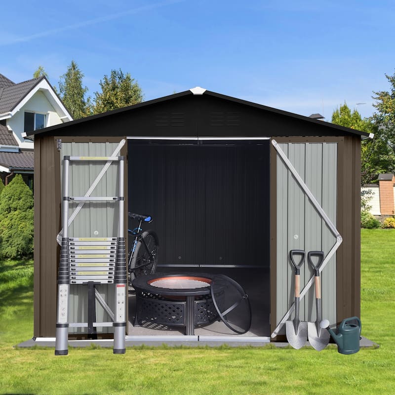 Metal garden sheds 10ftx12ft outdoor storage sheds with window