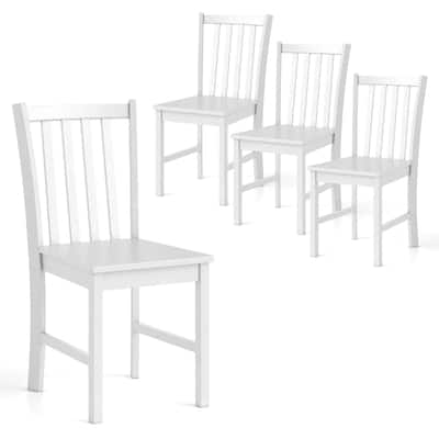 Costway Rustic Dining Chairs Set of 4 with Slat Tilt Backrest, Wide - See Details