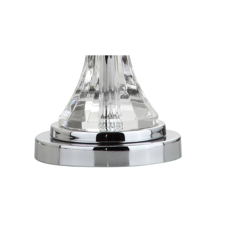 Cole 25.5" Crystal LED Table Lamp, Clear/Chrome (Set of 2) by JONATHAN Y
