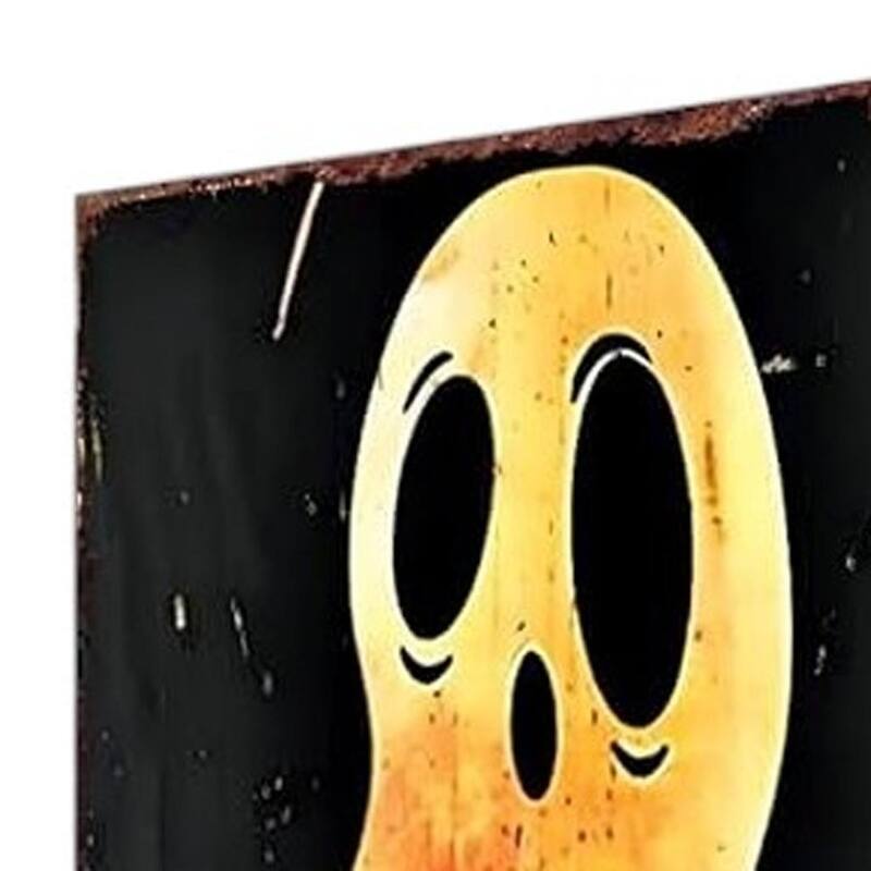 HomeRoots 10" Black And Orange Halloween Pumpkin Solid Wood Garden Stake