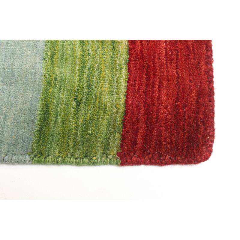 ECARPETGALLERY Hand Loomed Kashkuli Gabbeh Light Blue Wool Rug - 4'2 x 5'9