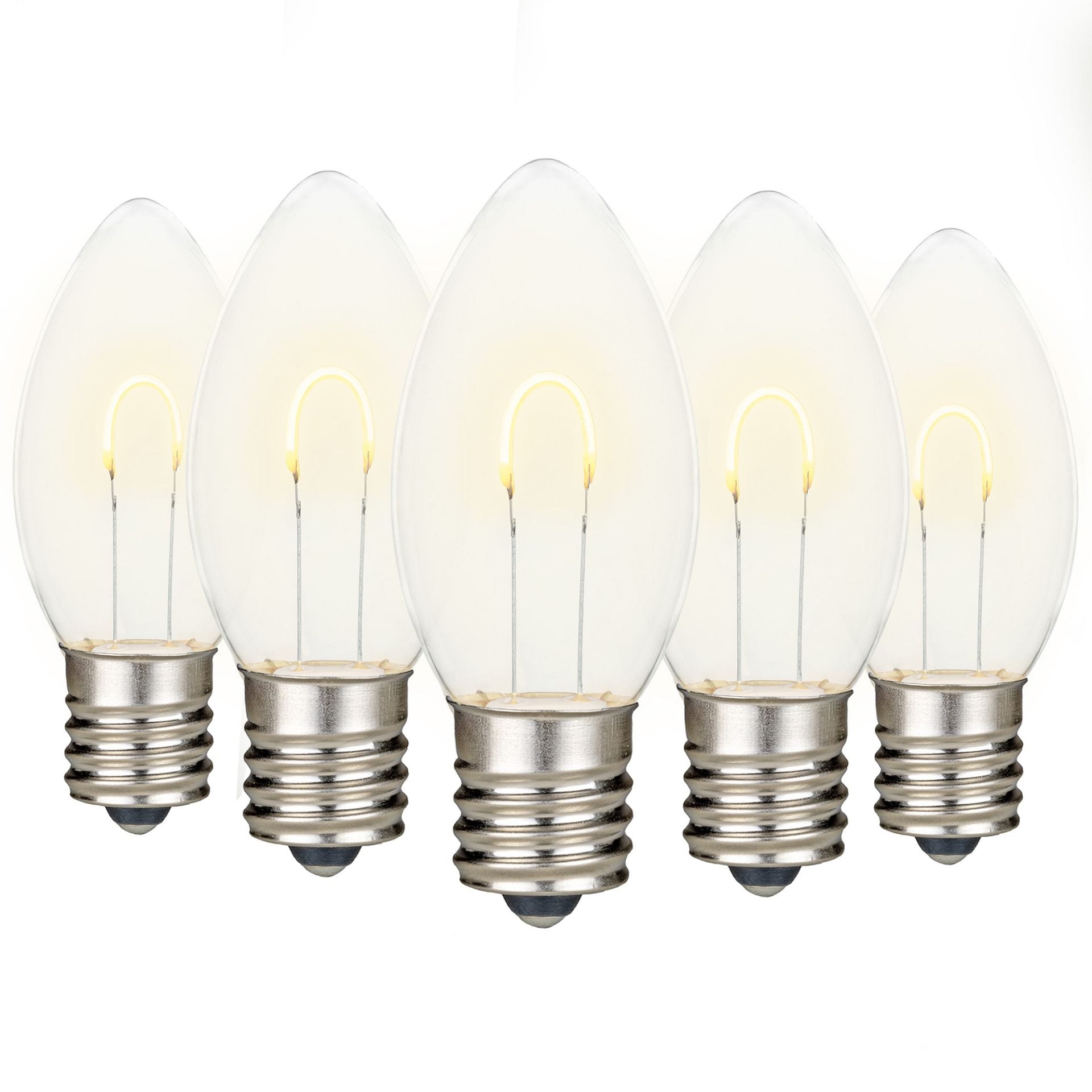 25 Pack C9 LED Outdoor Christmas Replacement Bulbs, Warm White, C9/E17 Base