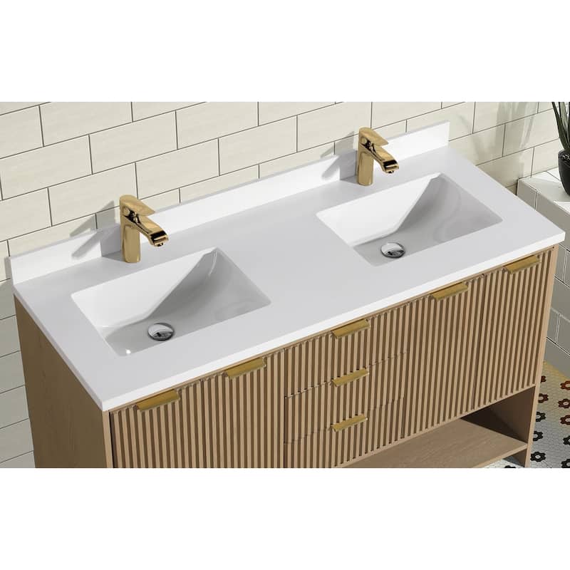Ari Bath San Diego 55" Freestanding Bathroom Vanity Oak