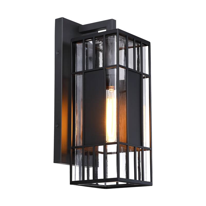 Edgehill 6.5 in. 1-Light Black Outdoor Wall Sconce Light for Porches - 18