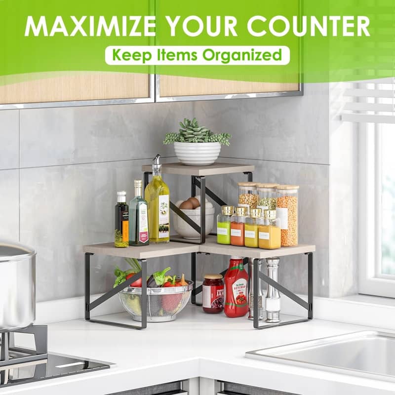 Corner Shelf Plant Stand - 15.7"D x 15.7"W x 14.1"H