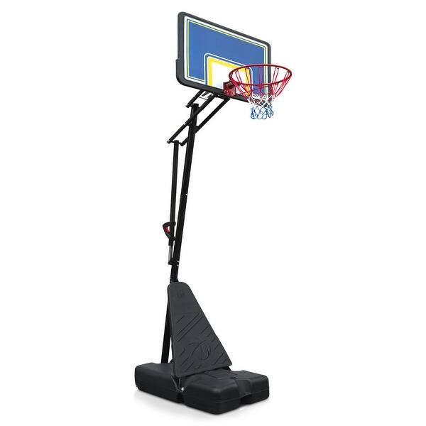 slide 2 of 9, Portable Basketball Hoop,Adjustable Height 8.04ft to 10.01ft,39 inch Backboard with Rebound System, w/Rebound Board & Wheels Black+Blue
