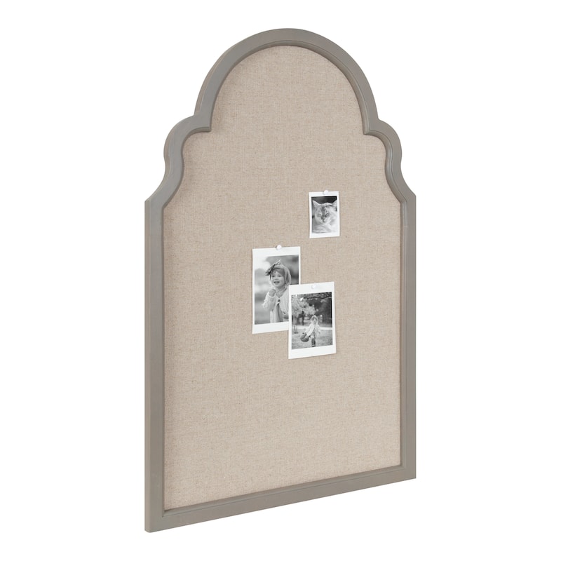 Kate and Laurel Hogan Arch Framed Pinboard - 24x36 - Gray