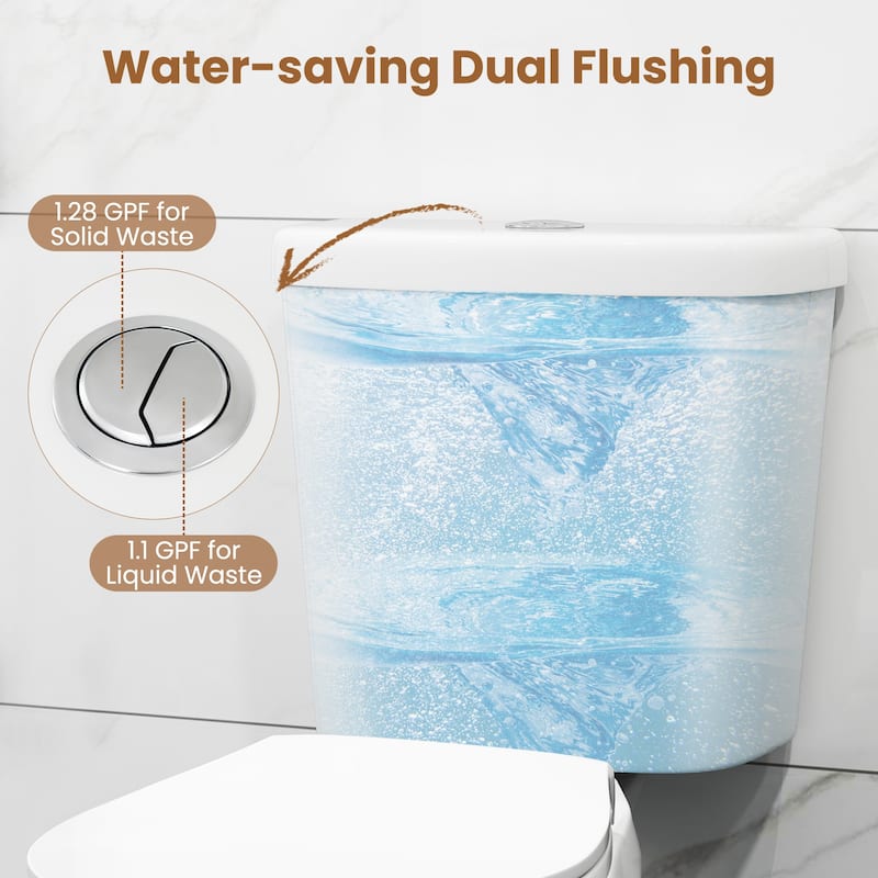 Costway Two-Piece Elongated Toilet with 17.5" ADA Comfort Chair Height - See Details