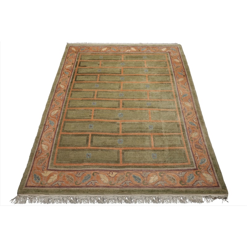 8'1''x11'4'' Hand Knotted Wool Mint Tibetan Mikhaelian Kohlberg Rug - 8' 1'' x 11' 4''